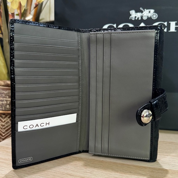 Vintage Coach Canvas Embroidered C Clutch Large Wallet New in Box - Picture 7 of 12